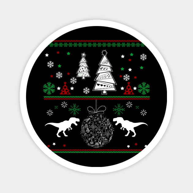 Ugly T REX Christmas Sweater TShirt Christmas Gift Magnet by martinyualiso